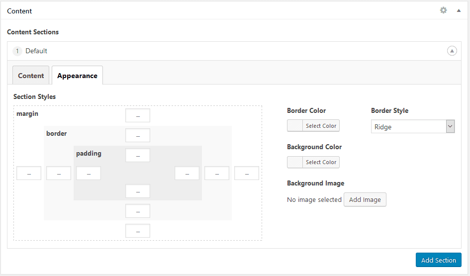 Area to add styles for your new field