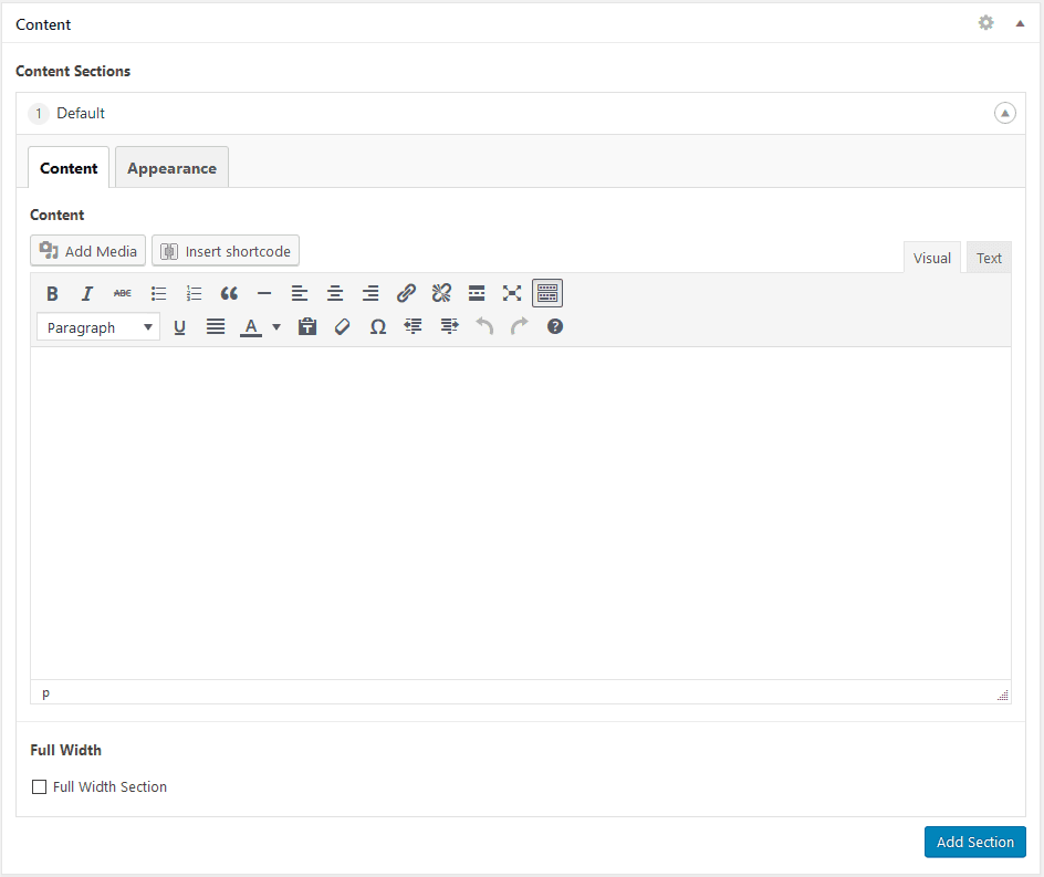 Area to add content for your new field